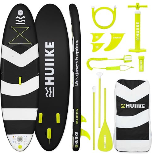HUIIKE Tavola Sup Gonfiabile Adulti con Accessori Inclusi, Pagaia, Pinne, Pompa. Stand Up Paddle Board con Grande Stabilità e Resistenza. 305 x 84 x 15 cm, Carico Massimo 130 kg