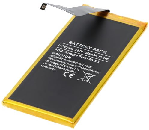 Batteria compatibile con Google Pixel 4A 5G, polimeri di litio, 3,87 V, 3885 mAh, 15,0 Wh