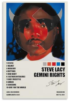 YXRONG Steve Poster Lacy Gemini Rights Musikalbum, Poster, Dekoration, Ölgemälde, Leinwand, Poster und Kunst, bildlich, modern, Heimdekoration, Poster, 30 x 45 cm, ungerahmter Stil
