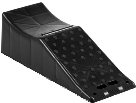 VEVOR 1Piece Vehicle Ramp 20000 lbs/9 Ton Capacity Car Service Ramp, Effortlessly Lift 5.5 High, Durable Nonslip & Portable, for Routine Tire Replacement Repairs, Work with Tandem Wheel Vehicles