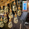 Coomoors Guirnaldas Luces Exterior Solar, Cadena de Luces Solares Exterior 8 M 16 Bombillas, IP65 Impermeable 8 Modos Guirnalda Solar Placa Cadena para Pabellón,Jardín,Terraza,Patio