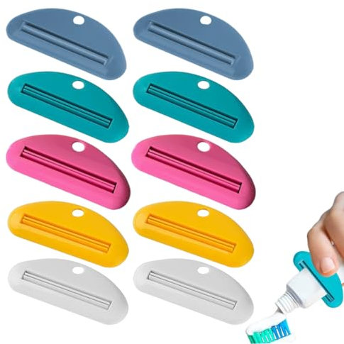 MOLZINY 10 Piezas Colorido Exprimidor de Pasta de Dientes Exprimidor de Tubos Reutilizable Exprimidor Exprimidor de Tubos de Pasta de Dientes para Pasta de dientes Crema de Manos