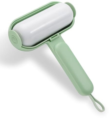 GWJX Wiederverwendbare Fusselrolle, Waschbare tragbare fusselbürst Tragbare Gel Fusselrolle Haustier Haarentferner, Für Tierhaare, Kleidung, Reisen, Haus(grün)