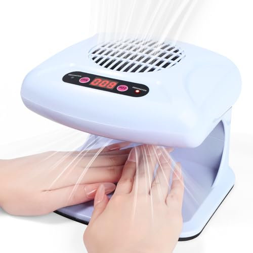 SAVILAND Air Nail Dryer Automatischer Sensor, 300W Nagelventilator Starker Luft Warm Cool Breeze Haartrockner Batterieloser Nageltrockner für Hände und Füße Verwendung zu Hause und im Salon Weiß