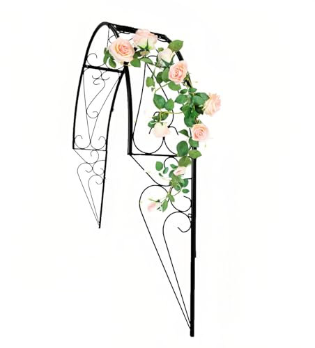 Halbrosenbogen Pergola, Breit 105cm/150cm An Der Wand Montiert Gartenbogen Rankhilfe Für Kletterpflanzen, Rankgitter Torbogen Für Fenster Und Eingänge(105 * 105cm/41.3 * 41.3in)