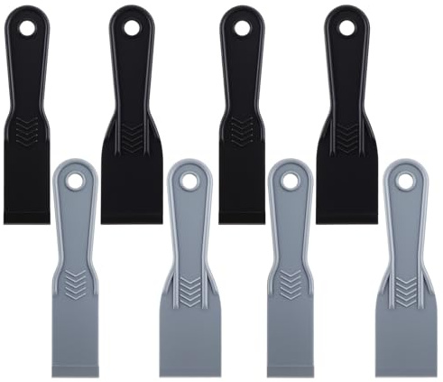 Set di 8 spatole per stucco in plastica, flessibile, per la riparazione di stucco, spatola, fango e per incollare pareti, intonaco, raschiare, soffitti, rimozione bolle d'aria, adesivo per