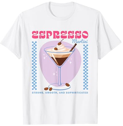 Café rétro Expresso Martini Cocktail Boisson alcoolisée T-Shirt