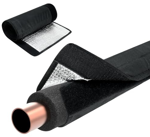 3 Layers HVAC Copper Pipe Insulation Cover, 78 x 11.8 Inch Flexible Pipe Insulation Wrap, 600D Oxford AC Copper Line Insulation Sleeve Wrap for Central Air Conditioning Mini Splits