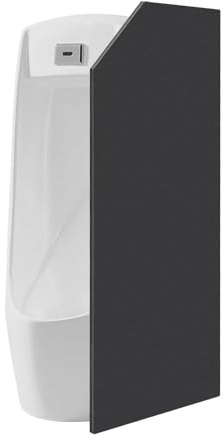 Qurib Urinaltrennwand 40x90cm Schwarz für WC, Sichtschutzwand Phenolharz | ochdichtes Phenolharz-Laminat mit Edelstahl 304, vorgebohrte Löcher, glatte Kanten, 40x90cm, für öffentliche Sanitäranlagen