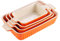 MALACASA Juego de 4 Porcelana Molde Molde Pan Molde Bandeja Para Hornear Molde para Horno Forma Plato Plato Hondo en 4 Tamaño Naranja, Serie BAKE.BAKE