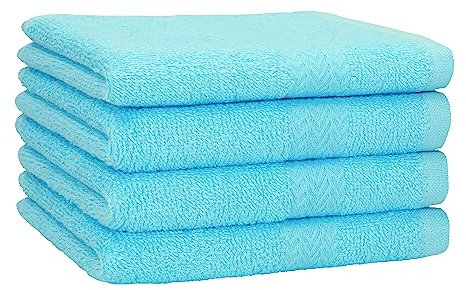 Betz 4 Stück Strandtücher Duschtücher Set Größe 70x140 cm Duschhandtuch Badetuch Strandtuch Handtuch Premium 100% Baumwolle Farbe türkis