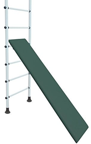 NiroSport Schrägbrett für Sprossenwand, Schrägbank, Holz, gepolstert, Kunstlederbezug, 160 x 35 cm, belastbar bis 130 kg, Grün