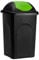 Poubelle avec couvercle basculant 60L noir/vert poubelle de cuisine 68x41x41cm corbeille déchets tri sélectif ordures