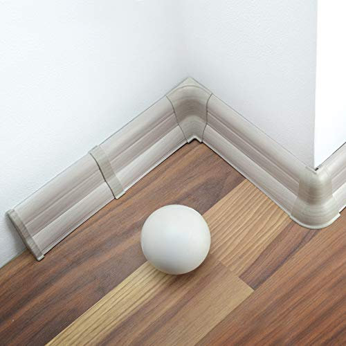 [DQ-PP] 40 Meter Sockelleisten 62mm PVC Esche grau Laminatleisten Fussleisten aus Kunststoff PVC Laminat Dekore