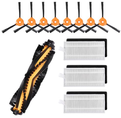 KEEPOW Kit Accesorios de Recambio para Cecotec Conga Excellence 990 Robot Aspiradora, Repuestos Kit Pack de 1 Cepillo Principal, 3 Filtros Hepa y 8 Cepillos Laterales, Set de 12 pcs