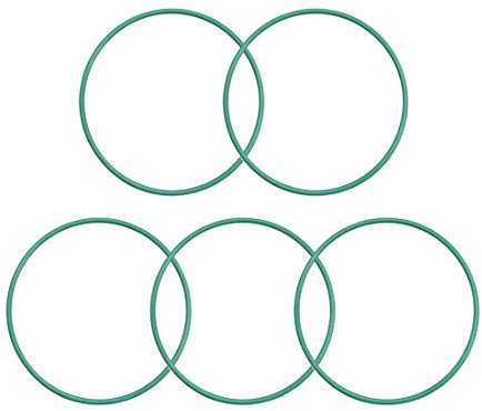 sourcing map Fluorkautschuk O Ringe, FKM Dichtung für Maschineninstallationen, 29mm AD 27mm ID 1mm Breite Grün, Packung von 5