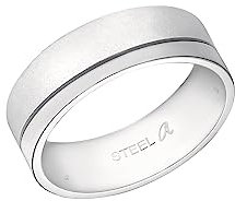 Amor Ring Edelstahl Unisex Damen Herren Ringe, Silber, Kommt in Schmuck Geschenk Box,