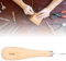 Rhombus poinçon en bois poignée éraflure gourde forme cuir poinçon outil en acier cône poinçonnage en cuir outil hêtre poignée diamant point poinçon(3 mm)