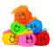 STUWU 6er Knautschball Stressball 6cm mit Wollhaaren Antistressball Knetball Jonglierball für Kinder ab 6 Jahren in Mehrfarbig
