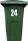 4X Bin Sticker Vinyl Number 1-99 Large Recycling Box Wheelie Self Adhesive (24)