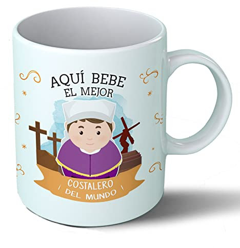 Planetacase - Taza Costalero - Regalo Original Procesión Semana Santa - Cerámica 330 mL - Taza Desayuno Apta para Microondas y Lavavajillas - Resistente a Lavados