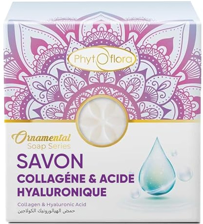 PHYTOFLORA Collagen & Hyaluronsäure 100 g 1 Stück | feuchtigkeitsspendend, Peeling, Gesicht und Körper | natürliche Pflege für junge und strahlende Haut – feste Kollagen-Shampoo ohne Sulfate