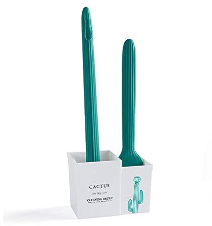 YYDS Toilettenbürste Toilettenbürste und Halter, Nylon 2-Bürste, Wand Klobürste Combo for Badezimmer, Reinigen, Kaktus Form, Grün, 1 Set Für die Reinigung