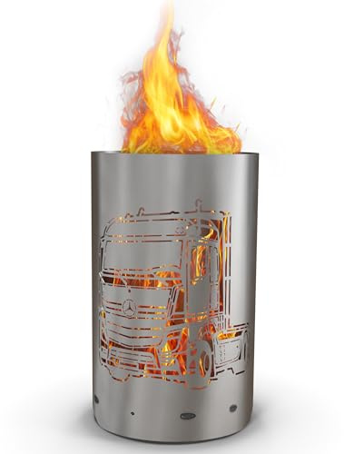TiKo-Design® Feuertonne Feuerkorb mit Mercedes Truck Motiv