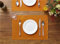 DAPU Tischsets Leinen, 6-er Set 100% reines Leinen 30x46 cm Abwaschbare Platzsets mit Öko-Tex 100 Standard, Weiche AtmungsaktivePlatzdeckchen, Orange
