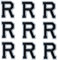 GYGYL Iron on Letters Patches, 9Pcs of 2 Inch Black Letter R Patches, Alphabet Embroidered Patch for Clothes, Dress, Hat, Socks, Jeans, DIY Accessories