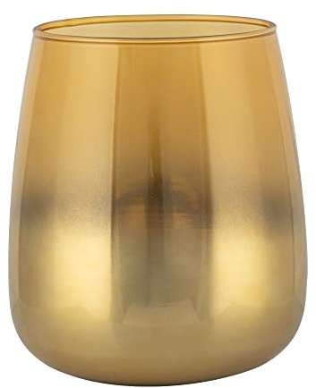 Trend For Home Blumenvase 17 cm Vase Glas Glasvase für Blumen Glasblumenvase Tischvase Vase Gold Deko Gold Kerzenständer Dekorative Vase, 2310 ml, Ø 11.9 cm, Zinnia Golden Hour, Gold Ombre