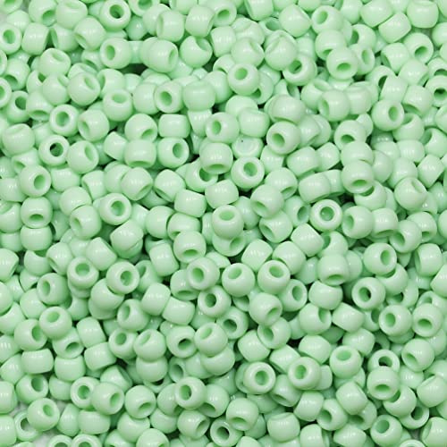 Tibaoffy Crafts Light Green Beads 6x9mm,Pony Beads Total About 1000pcs