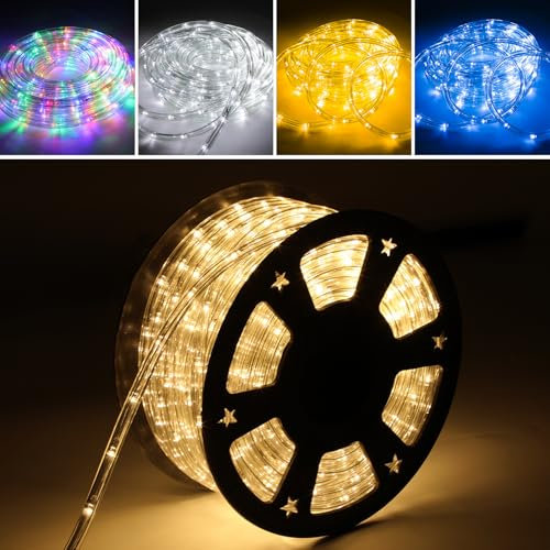 Gimisgu Lichterschlauch Aussen 10m Led Schlauch Warmweiß 240 Led Lichtschlauch mit Timing Controller Lichtschlauch Außen IP65 Wasserfest Lichterschlauch Innen für Balkon Party Hochzeit