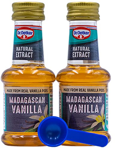 UpLabel Creations bundle of Dr Oetker Madagascan Vanilla Extract Baking 35ml (2-Pack) + UpLabel Creations 1ml Measuring Spoon