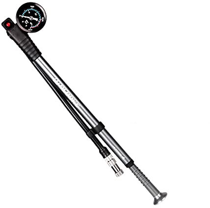 SPORTARC Pompe d'amortisseur de vélo pour VTT, vélo de route et moto - Haute pression 300 psi pour fourche avant et arrière et amortisseurs pneumatiques (gris)