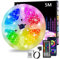 Ruban Led 5m, Led Chambre, Contrôlé par APP Bluetooth ou Télécommande 44 Touches, Synchroniser avec Rythme de Musique, RGB Bande LED Lumineuse pour Maison Décoration