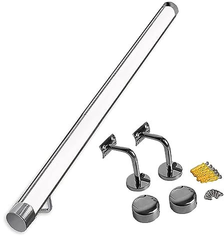 Handlauf Handläufe Geländer Treppen 6m 5m 4m 3,6m 3m 2m Klar Plastik Geländer, Modernes Flur Loft Treppengeländer Mit Komplettem Bausatz, Handicap Haltegriffe Für Fliesenstufen ( Color : Silver Bracke