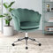 WOLMICS Bürostuhl Ergonomisch，Schreibtischstuhl aus Samt für Homeoffice, Höhenverstellbarer Drehstuhl mit Einer Belastbarkeit von 150 kgt,Schminktischstuhl fürSchlafzimmer/Büro,dunkelgrün+Silberne