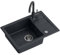 QUADRON Lavello da cucina in granito | dimensioni 62 x 44 x 17,5 cm nero | Lavello GO SMART in granito Lavello a vasca singola | Lavello da incasso con rubinetto da cucina