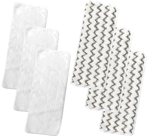Delamiya Pack de 6 housses de rechange pour nettoyeur vapeur Vileda Steam XXL/PLUS XXL, housse de rechange lavable et réutilisable, Power Pad, compatible avec Vileda Steam, JH320-SteamCloth-6P