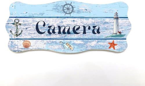 Targhe dietro porta in legno stile Vecchia Marina Shabby Chic, per decorare le porte interne di casa al mare. (Camera)