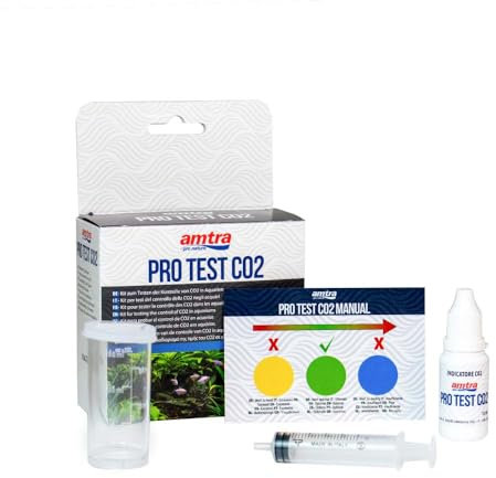 Amtra PRO CO2-Test - CO2-Test für Aquarien, einfache und schnelle Qualitätskontrolle von Kohlendioxid, für Süßwasser, mit Referenzskala, bis zu 100 Tests