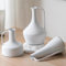 Sziqiqi White Metal Flowers Vases - 26/23.5/18cm Tall Narrow Neck Vase Modern Pitcher Vase for Artificial Flowers Nordic Matte Vase for Table Living Room Bedroom Shelf