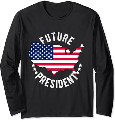 Zukünftiger Präsident Patriotische USA Flagge Langarmshirt
