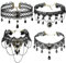 4PCS Gothic Halskette Set, Choker Kette Damen, Gothic Schmuck, Choker Schwarz, Lace Choker Halskette, Spitze Choker Halsband, Vintage Choker Lolita Kostüm Zubehör Schmuck für Karnevals Maskerade Party