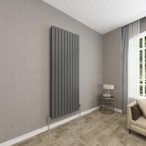 Sky bathroom | 1800x680mm Vertical Designer Radiators Anthracite Flat Panel Double Panel Central Heating Radiator