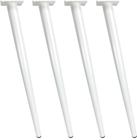 SZLXJMFL Pieds de Meuble en Blanc, galvanoplastie Lot de 4 Meuble Cuisine TV Socles Pieds 10-100cm Inclinés Cône Pieds pour Meuble de Salle de Bain Vis Inclus-45cm/17.7in