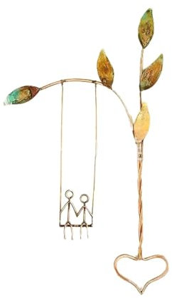 Sculpture Décorative de Balançoire D'amour, Décoration Murale de Balançoire Familiale, Décoration Murale Rustique en Fer à Suspendre pour Décoration Murale de Ferme,(Famille de 2 personnes)