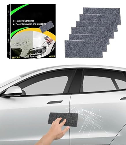 Nano Sparkle Tuch Auto Kratzer, 2024 Magic Nano Sparkle Tuch für Auto Kratzer Entfernen Reparatur, Nanomagic Tuch Car Scratch Remover für Kleine Kratzer, Lackpflege, Autoreinigung (6 Stück)