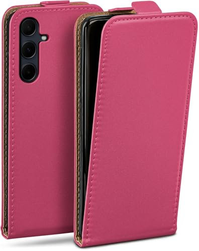 moex Étui de protection à rabat pour Samsung Galaxy A35 5G - Protection complète à 360° - En cuir végétalien - Avec rabat vertical - Magnétique - Rose